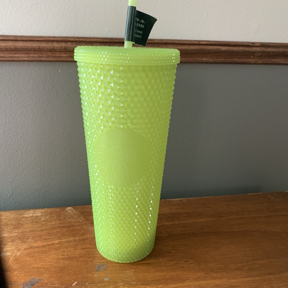 Starbucks 2022 Glow-in-the-Dark Lime Green Studded Tumbler 24 Oz